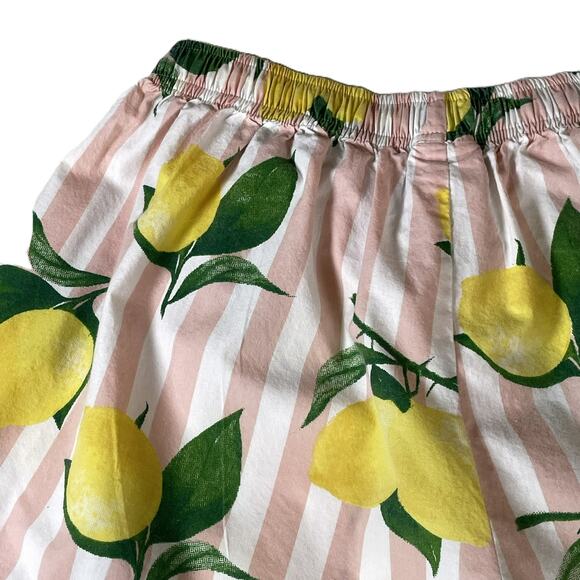 8 Oak Lane XS/S Pink White Stripe Lemon Print Sleep Shorts 100% Cotton - Picture 11 of 16